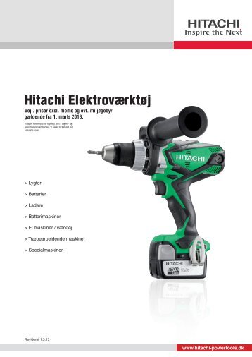 Hitachi ElektrovÃ¦rktÃ¸j - Hitachi Power Tools Finland Oy