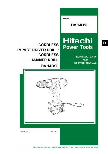 CORDLESS IMPACT DRIVER DRILL/ CORDLESS ... - Hitachi