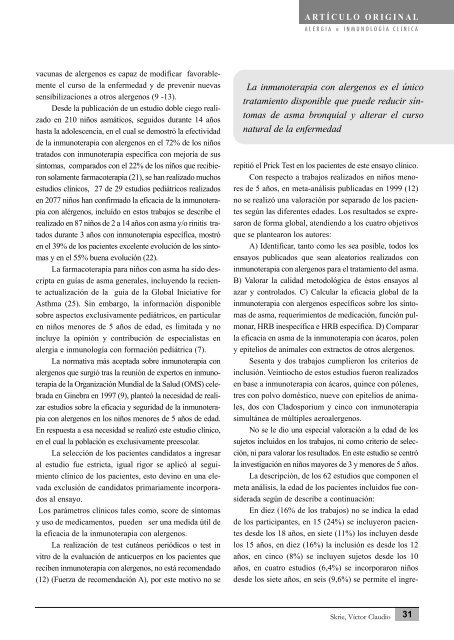 VOLUMEN 31 NÂº 1-2 aÃ±o 2012 - cordobalergia.com
