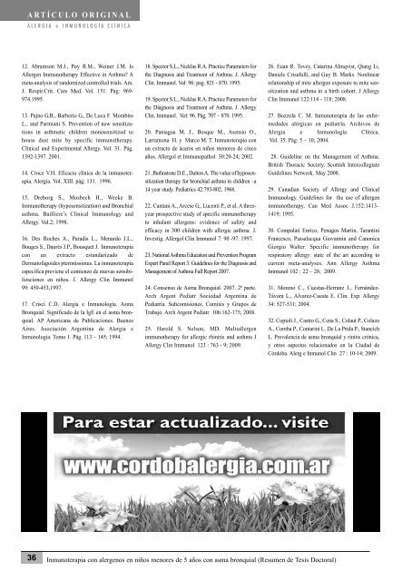 VOLUMEN 31 NÂº 1-2 aÃ±o 2012 - cordobalergia.com