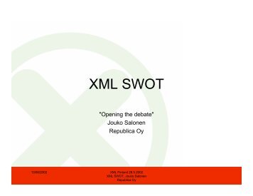 XML SWOT - XML Finland