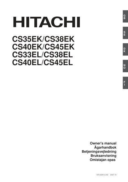 CS35EK/CS38EK CS40EK/CS45EK CS33EL/CS38EL ... - Hitachi