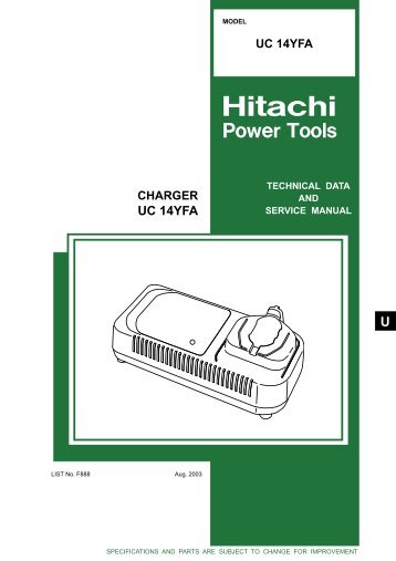 CHARGER Model UC 14YFA - Hitachi