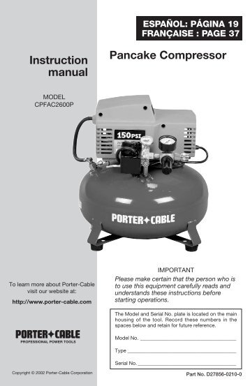 Pancake Compressor Instruction manual - gerald@eberhardt.bz