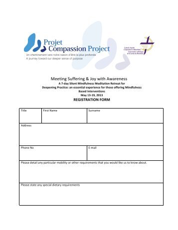 Compassion Project Retreat Registration form