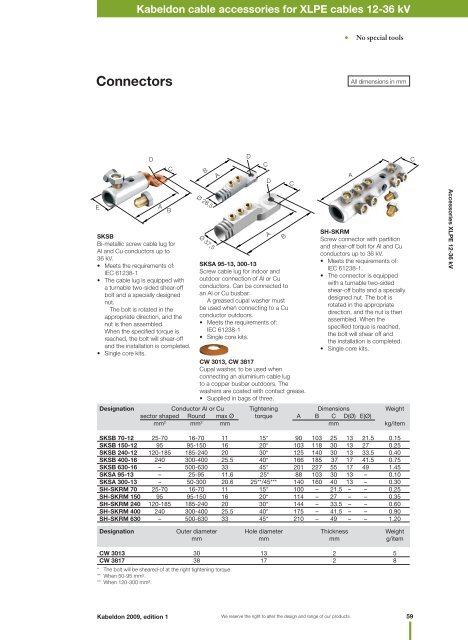 Cable joint, premoulded with cold shrink outer sheath SOJ ... - Isiesa