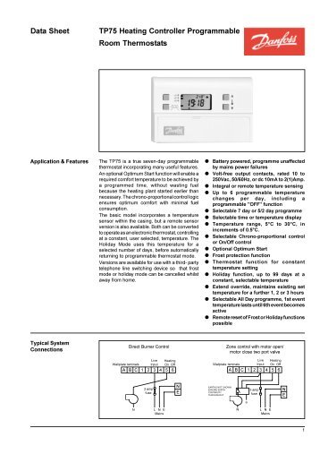 Data Sheet TP75 Heating Controller Programmable Room - Danfoss