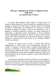 CCNL per i Dipendenti da Istituti di Vigilanza Privata 2009-2011. Un ...