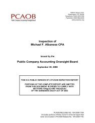 Inspection of Michael F. Albanese CPA Public Company Accounting ...