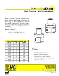 Back Pressure / Relief Vale Data Sheet