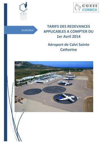 Tarifs des redevances - Aéroport Calvi-Sainte-Catherine