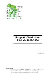 rapport valuation ECOFOG - UMR EcoFoG