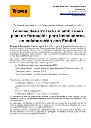 Televés desarrollará un ambicioso  plan de formación para - fesitel