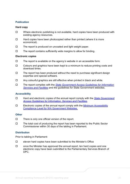 Annual reporting framework 2012/13 reporting year - Public Sector ...