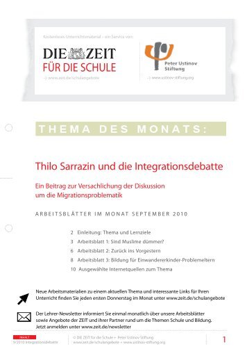 Thilo Sarrazin und die Integrationsdebatte - ZEIT ONLINE