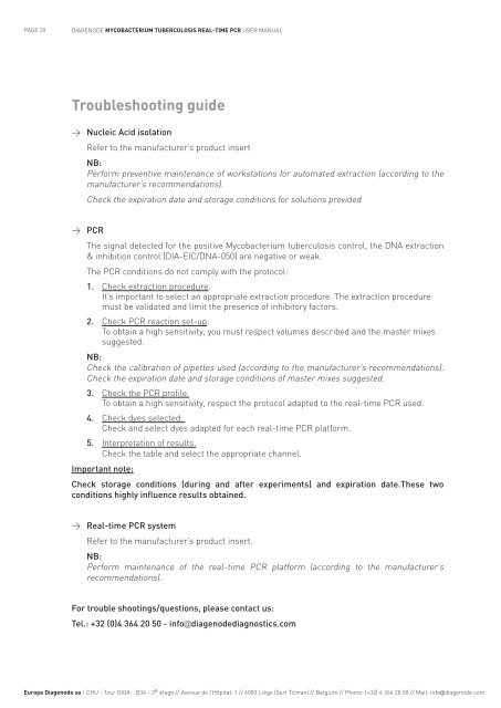 Mycobacterium Tuberculosis - Diagenode Diagnostics