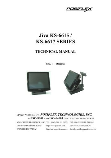 Jiva KS-6615 / KS-6617 SERIES - Touch Screens Inc.