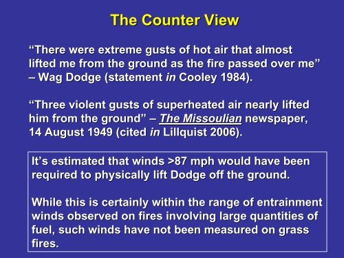 An Analysis of Dodge's Escape Fire on the 1949 Mann Gulch Fire in ...