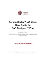 Carbon Cortex-A5 Model User Guide for SoC Designer