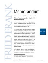 Reform of French Bankruptcy Law - Fried Frank