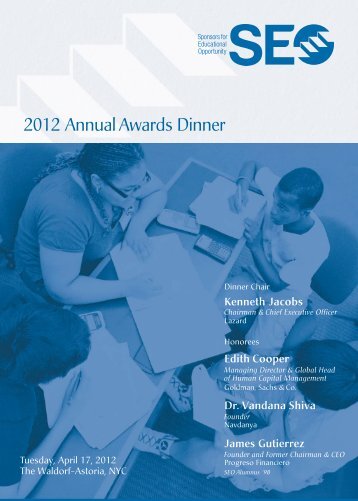 2012 Annual Awards Dinner - Sponsors for Educational Opportunity