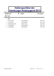 Ergebnisse 50m-Lauf - Hamburger Ruderjugend