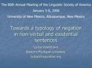 Towards a typology of negation in non-verbal and existential ...
