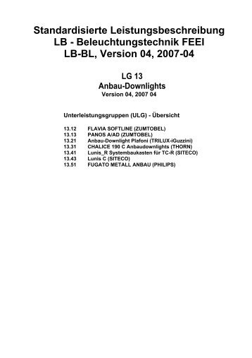 Standardisierte Leistungsbeschreibung LB ... - FEEI