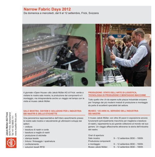 Narrow Fabric Days 2012 - Jakob Müller AG