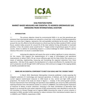 icsa position paper - Transport & Environment