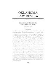 Oklahoma Water Rights: What Good Are They? - Gary D. Allison