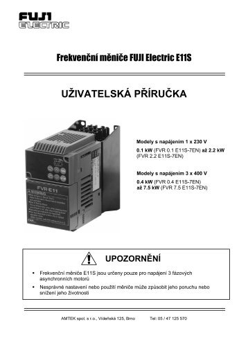 UÅ¾ivatelskÃ¡ pÅ™Ã­ruÄka FVR E11S (CZ)