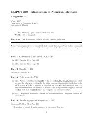 CMPUT 340—Introduction to Numerical Methods - Department of ...