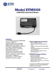 ETM9350 Data sheet - ETM MÃ¤tteknik AB