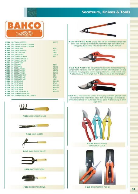 Secateurs, Knives & Tools - Fertool