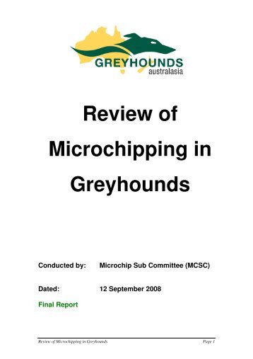 Review of Microchipping in Greyhounds - Greyhounds Queensland