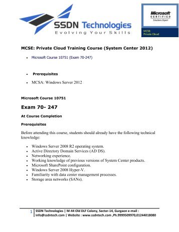 70-247 Private Cloude.pdf - SSDN Technologies