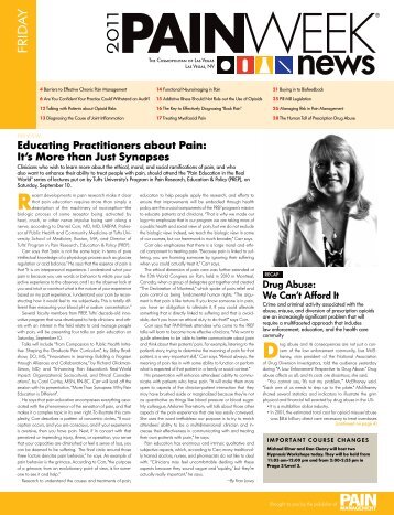 Educating Practitioners about Pain - PAINWeek