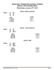 Grade 7 Boys and Girls Basketball Schedule - Retsd.mb.ca