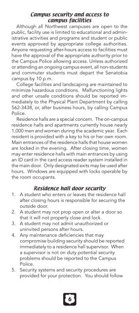 Campus Crime Brochure - Northwest Mississippi Community College