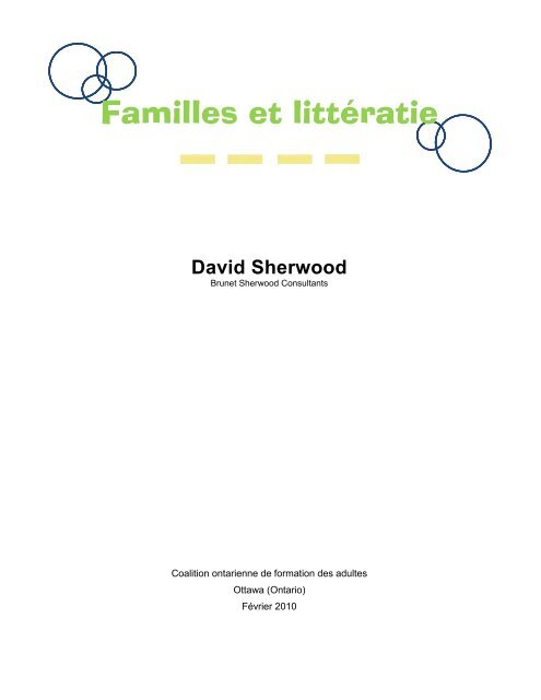 Familles et littératie - Coalition ontarienne de formation des adultes