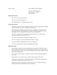 Gaines' CV - College of Arts and Sciences - University of Mary ...