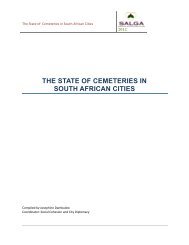THE STATE OF CEMETERIES IN SOUTH AFRICAN CITIES - SALGA