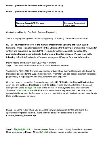 How to Update the FLEX-5000 Firmware (prior to v1.3.0.0) How to ...