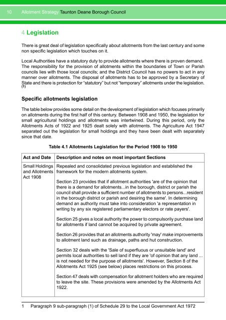 Allotment Strategy (TDBC) - Taunton Deane Borough Council