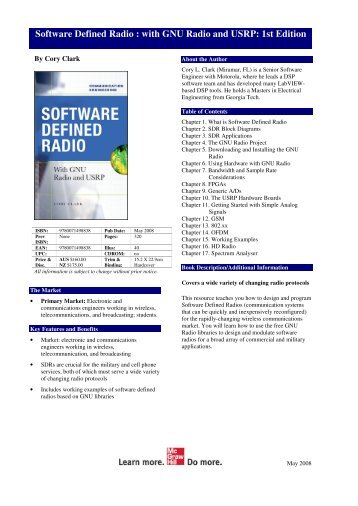Software Defined Radio : with GNU Radio and USRP: 1st Edition