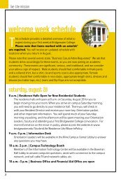 welcome week schedule - Bridgewater College