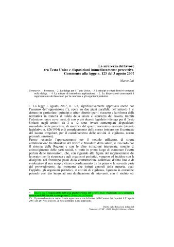 Scarica il documento in formato PDF - Centro Studi Cisl