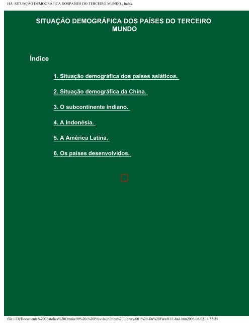 HISTÃRIA DA FORMAÃÃO DA PROBLEMÃTICA DO ABORTO:Index.