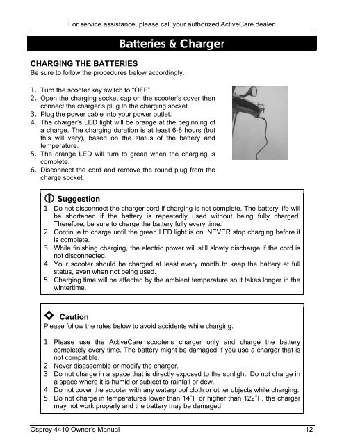 Osprey 4410 Mobility Scooter Owner's Manual - Discovermymobility ...